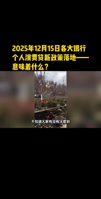 2025年12月15日各大银行
个人消费贷新政策落地#律师的真实日常
——可能意味着什么?