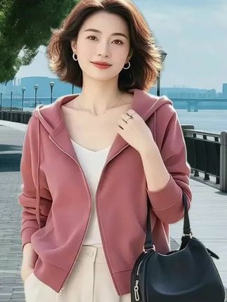 啄木鸟纯棉百搭漂亮洋气小个子宽松显瘦百搭秋冬新款卫衣外套上衣#穿搭分享 #女神 #减龄气质 #女装穿搭 #强烈推荐