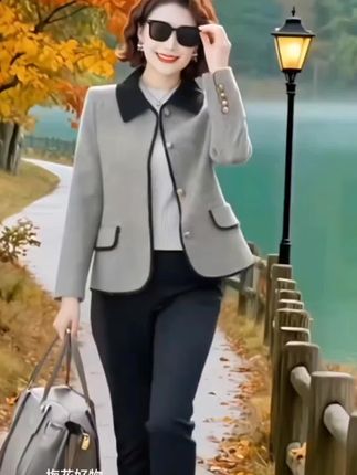 2025年春秋季新款针织女小个子短款小香风宽松毛呢外套百搭时尚外套#春秋穿搭 #优雅气质时尚 #美观大方款式好看 #穿出自己的风格