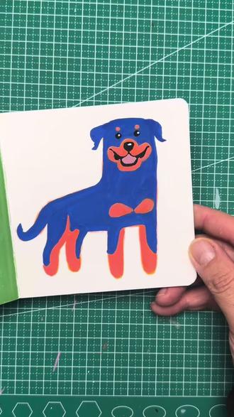 马克笔画罗威纳犬#手绘画画 #绘画过程视频 #手绘过程 #跟着抖音学画画 #我的哈基米