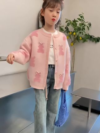 女童针织衫开衫新款女孩春秋时尚毛衣儿童女宝洋气 #女童开衫 #女童开衫毛衣 #女童开衫外套 #女童春秋外套 @DOU+小助手 #女童穿搭
