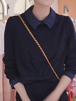 高级时尚洋气弹力软精纺假两件礼服裙2025秋季新款显瘦遮肉连衣裙#穿搭 #显瘦穿搭 #高级感穿搭 #谁穿谁好看#好物推荐🔥