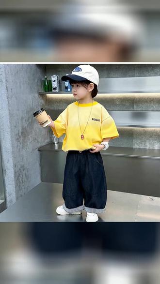 男童夏裤怎么选?这条天丝牛仔裤太好搭啦! 儿童裤子夏季薄款男童天丝牛仔裤直筒阔腿宝宝超好看长裤百搭潮流