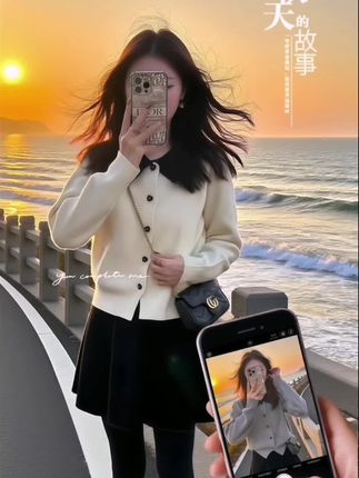 秋冬韩版小香风针织开衫,气质与温度并存。软糯加厚面料,细腻亲肤,修身剪裁勾勒曼妙曲线,轻松穿出显瘦高级感。经典翻领设计,精致纽扣点缀,百搭不挑人,轻松驾驭各种场合。搭配同系列加厚丝绒半身裙,丝绒光泽细腻,质感满满,行走间尽显优雅。高腰版型拉长腿部比例,A字裙摆修饰腿型,舒适又显瘦。开衫与半裙巧妙呼应,一套解决搭配烦恼,无论是通勤、约会还是日常出行,都能让你轻松成为焦点,展现独特魅力。#肉肉女孩的早秋不露腿穿搭#琥珀系才是松弛感天花板 #挑战看秀穿搭天花板 #秋季套装大测评 #开学季穿这个琥珀系