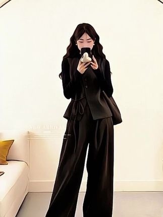 大码女装胖mm新款时尚显瘦毛呢马甲+T恤+阔腿裤三件套#今日穿搭 #高级感穿搭 #有点东西的秋冬韩系穿搭 #大码女装 #显瘦穿搭