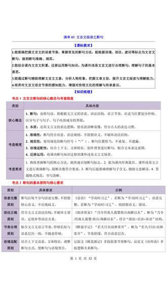 2026年中考语文文言文阅读之断句知识清单共32页 #中考 #中考语文 #中考语文文言文 #中考语文复习 #中考语文必考知识点