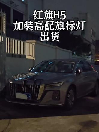 带你们升级旗畅版同款旗标灯,这么努力,就为了这一刻的点亮 #红旗H5#红旗车灯光效果 #红旗车升级 #红旗h5夜晚灯光效果
