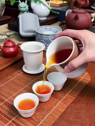 便携式旅行茶具套装高档羊脂玉白瓷快客杯户外陶瓷功夫泡茶壶茶杯#户外露营 #泡茶神器