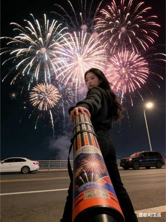 过年就这样拍,和姐妹一起手持加特林,所念皆星辰,崩走霉运。手持加特林拍照ai指令教程来了!#手持加特林所愿皆成真 #豆包ai #豆包p图已经nextlevel了#过年这样拍#加特林烟花