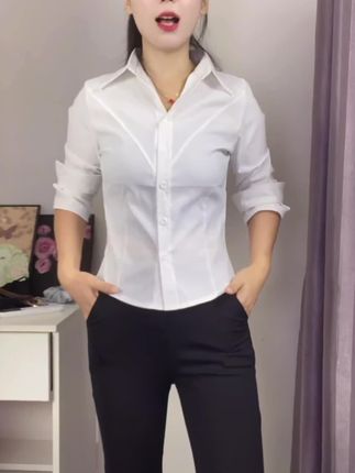 #显瘦打底衫 #衬衣穿搭 #职场通勤穿搭