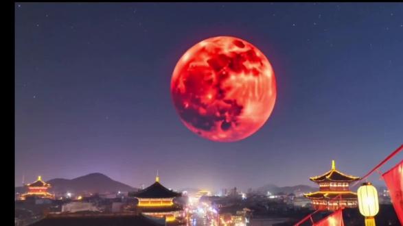 错过真要等46年,血月+月全食+元宵节,全撞上。今天晚19:04分,月亮会完全变红#月全食#血月#元宵节