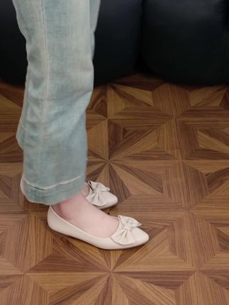 #新款甜美#低跟方跟单鞋#尖头浅口鞋#蝴蝶结女鞋#好穿不累脚
