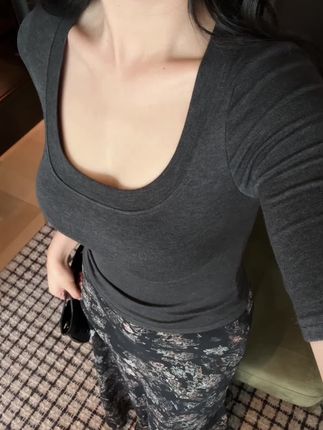 #打底衫#中袖 #U领