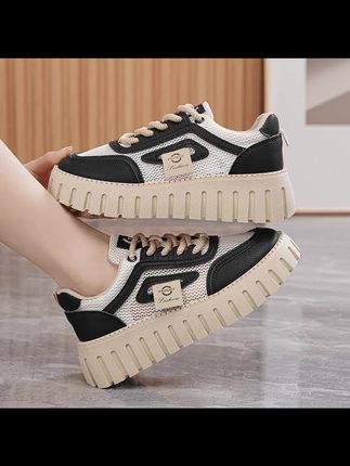 ##网纱鞋 ##休闲鞋 ##厚底透气女鞋 ##时尚百搭鞋子 巨量千川
