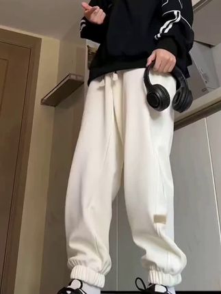 裤子男款春季2025新款美式高街复古潮流工装百搭运动休闲束脚裤子#男生穿搭 #潮流穿搭 #休闲裤 #裤子穿搭