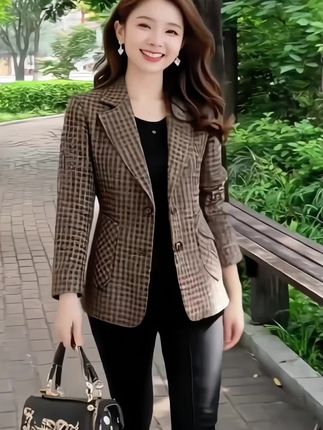 小西装外套女2025网红春秋韩版修身休闲秋季西服上衣百搭9月18#气质显瘦穿搭 #减龄气质 #减龄显瘦穿搭 #减龄穿搭 #春秋新款