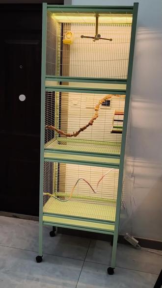 #货架鸟笼
我也来手搓鸟笼了,一晚上主体完工!这个方案可行!