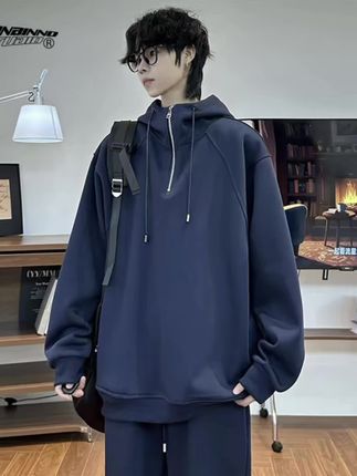 【运费补贴+现货现发】400克华棉解构连帽秋季情侣宽松学生休闲套装