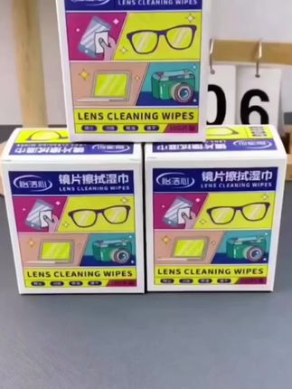 眼镜擦拭湿巾纸 除尘去油速干无痕擦拭镜片布屏幕 #眼镜湿巾 #防雾湿巾 #湿巾抽纸
