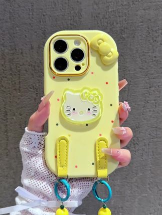 黄色凯蒂猫链条壳壳也太有活力了叭 #手机壳 #这个手机壳真的长在我心巴上了 #3C好物推荐
