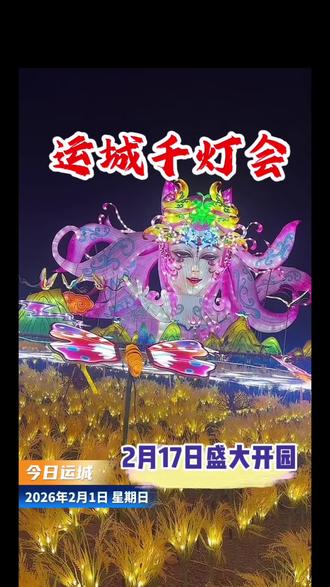 运城千灯会来了,就在盐湖的池神庙,早鸟票19.9元,不仅有多种彩灯,还有各种表演,真的太划算了!#游玩攻略 #灯会 #去哪玩 #花灯展 #周边游