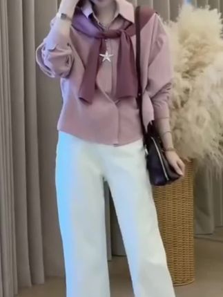 韩系假两件条纹披肩长袖衬衫女2025春秋新款宽松显瘦减龄百搭上衣