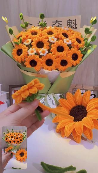#向日葵花束 #手工向日葵花束 #向日葵花手工 #一举夺魁向日葵花束 #扭扭棒向日葵 8MM扭扭棒向日葵花束diy毕业季