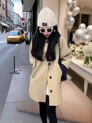 撞色拼接风衣女中长款2025秋季新款工装韩版设计感休闲洋气外套女#女装穿搭 #时尚气质穿搭 #春秋穿搭 #外套穿搭 #时尚穿搭女装