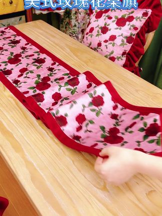 美式复古轻奢玫瑰花桌旗,高端防护超实用! #餐桌防护 #复古盖巾 #家居防护巾 #高端盖巾 #桌旗防护