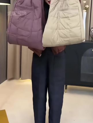 【运补5】高腰拼接哈伦裤灯笼裤羽绒棉棉裤厚款微弹加绒加厚款#秋冬穿搭 #保暖穿搭 #棉服