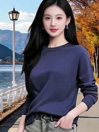 这件毛衣真的是太帅了!宽松休闲的版型,穿上身特别舒服自在,百搭的圆领设计,无论搭配什么衣服都不会出错~#打底衫搭配 #休闲百搭 #时尚百搭 #高端大气 #毛衣穿搭