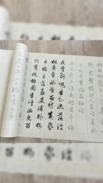 长卷款赵孟頫梅花诗帖全文描红字帖 #练字 #书法 #行书 #赵孟頫 #写字是一种生活