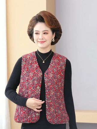 中老年女装秋冬季新款马甲妈妈装加绒加厚保暖内搭坎肩老太太马夹#中老年女装 #加绒加厚马甲 #坎肩马甲 #老太太马甲 #保暖内搭马甲