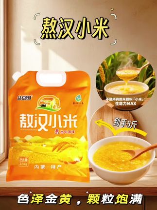 #营养健康 #良心推荐 #健康食材 这小米色泽金黄、颗粒饱满✨ 煮出的粥香浓绵密,满满生命力💪 不是所有米都叫“小米”,敖汉黄小米,熬出地道中国味🥣 早餐来一碗,暖胃又暖心,厨房小白也能轻松煮出好粥~内蒙特产加持,品质超靠谱,给家人健康美味,选它准没错✅