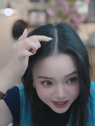 发际线补发片,胎毛刘海自然减龄10岁! #臻美假发 #补发 #增发量 #遮白发