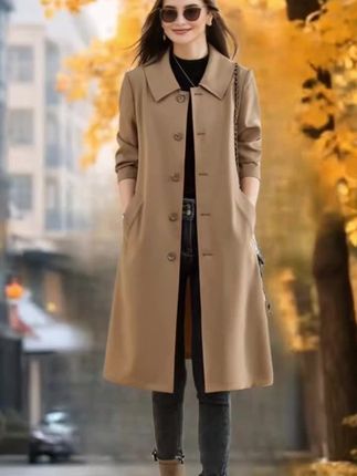 #秋冬时尚英伦风长款风衣