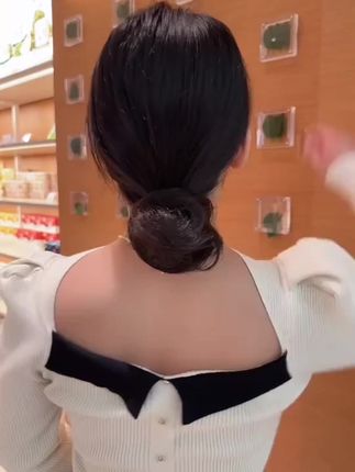 #好物推荐 低扎丸子头假发圈女真发发圈汉服慵懒发包自然蓬松气质盘发神器#丸子头假发 #丸子头假发圈 #假发圈花苞头 #假发圈丸子头