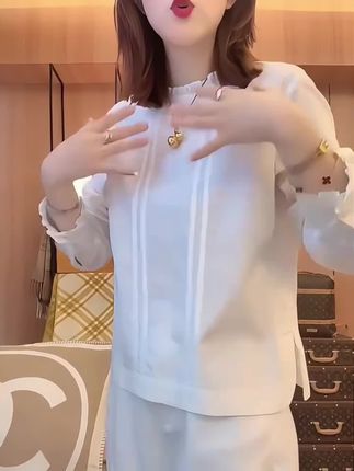 法式田园花边领衬衫文艺百搭气质宽松女上衣LK2505779#法式衬衫女 #时尚百搭