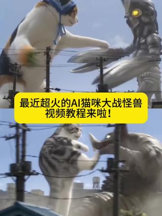 今天不打主人 要打怪兽啦!猫咪大战怪兽的ai指令教程来啦!#小云雀AI #小云雀爆款马上成片 #小云雀seedance#猫咪的迷惑行为