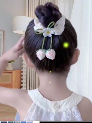 儿童皮筋发饰春夏可爱水果发圈女超仙2025甜美千金风公主风简约#简单好看发型 #头饰发饰 #头饰搭配 #儿童编发 #爱了爱了