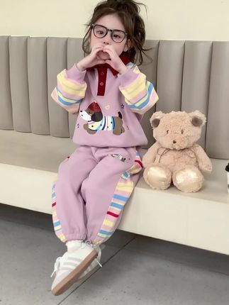 女童套装#高品质童装 #韩版童装 #甜美穿搭 #炸街女孩 #生女儿就是用来打扮的