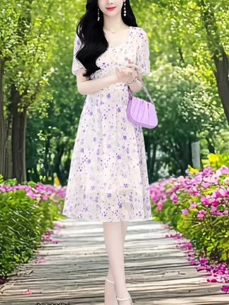 超美超赞的时尚高级感法式气质显瘦碎花连衣裙来喽!#气质女神穿搭 #谁穿谁漂亮 #穿美裙赴夏日之约 #气质仙女裙穿搭 #时尚减龄穿搭