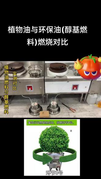 #植物油与环保油(醇基燃料)燃烧对比