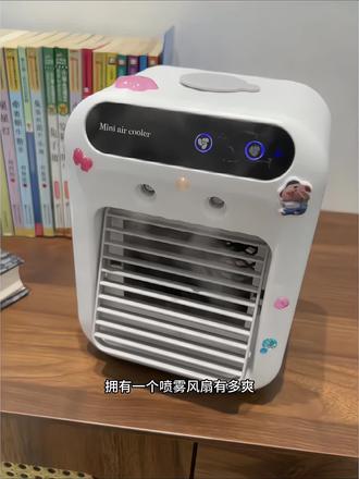 炎热夏天有个吹冷风喷冰雾的风扇!简直不要太爽啊!#桌面迷你冷风机 #冷风扇 #夏天必备 #风扇推荐 #我可真会买