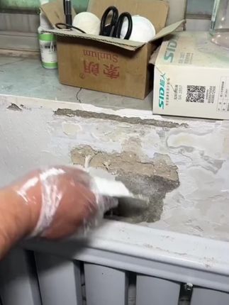 #补墙膏 #墙面装饰 #旧墙翻新 #墙面翻新 #防潮防霉