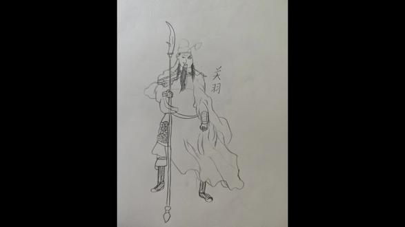 #真实生活分享计划 青龙偃月刀在手,忠义二字刻心头#简笔画画 #三国 #三国英雄 #关羽