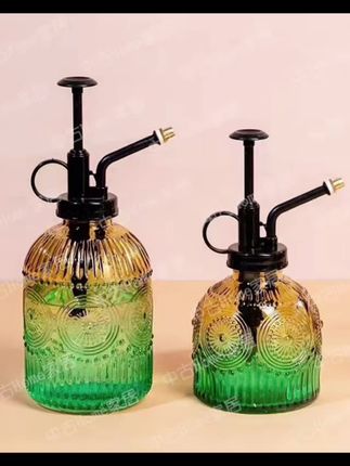 【买大送小】复古园艺浮雕喷壶浇花玻璃喷雾器消毒气压水壶小型浇水#好产品一起分享 #好物推荐🔥 #品质生活 #实用分享 @DOU+上热门