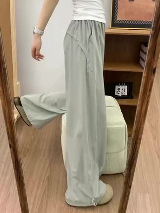#木森推荐 加加树速干工装美式阔腿裤女春夏季新款裤子显瘦直筒阔腿运动裤#运动裤女 #阔腿裤 #裤子