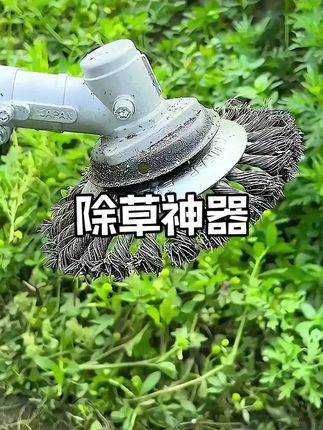 这个是专用来打草的钢丝球。用它打草打的干净,而且不怕碰到石头。#强烈推荐 #园林工具 #除草工具 #一机多用省时省力省人工