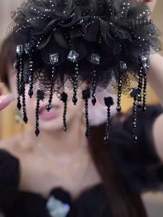 【捕梦网】#抓夹网纱晶晶流苏发饰原创设计优雅鲨鱼夹森系千金风头饰 #抓夹用法 #扎发教程 #发型教程 #简单发型